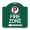 Signmission No Parkingand Left Arrow, Green & White Aluminum Architectural Sign, 18" x 18", GW-1818-24655 A-DES-GW-1818-24655 - alternate 1